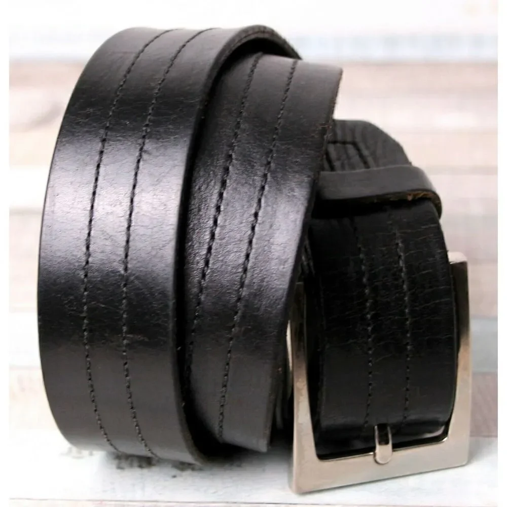 GUATEMALA BLACK GENUINE LEATHER 1.5